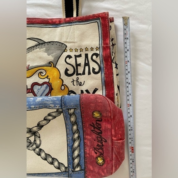 Brighton “Seas The Day” Canvas Beach Bag Large - Picture 9 of 10